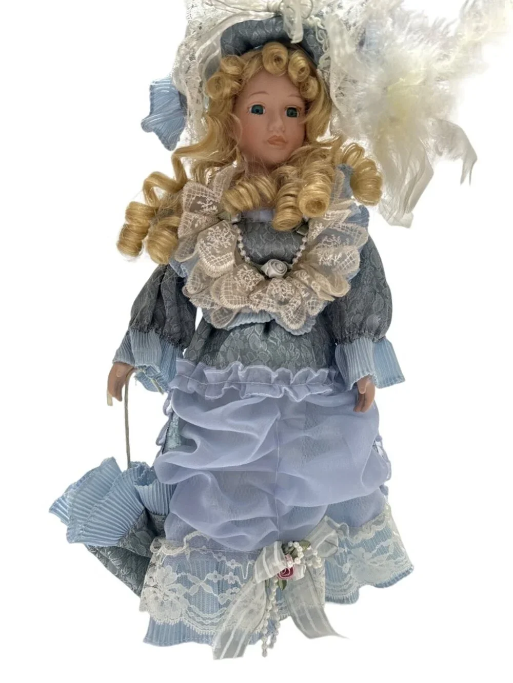 Cathay Collection Barbara Limited Edition Porcelain Dolls Blue Dress